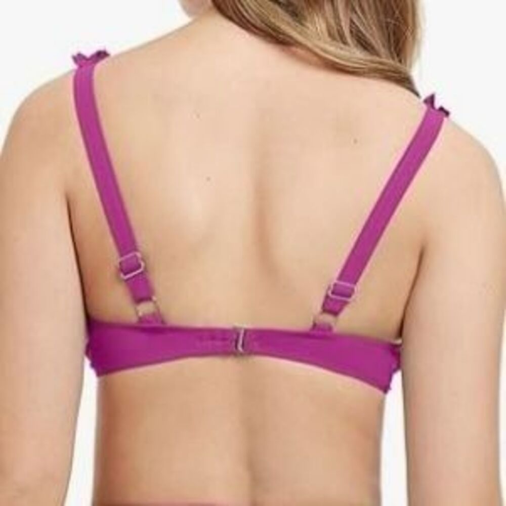 Profile By Gottex NWT Sz 14 Warm Viola Standard Frill Me Bikini Swim Top - Picture 5 of 9